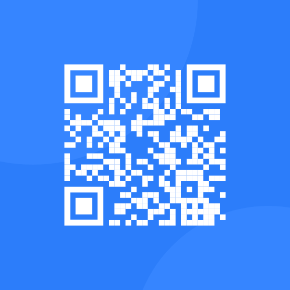 blue and white QR graphic